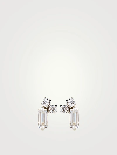 Fireworks 18K Gold Stud Earrings With Diamonds