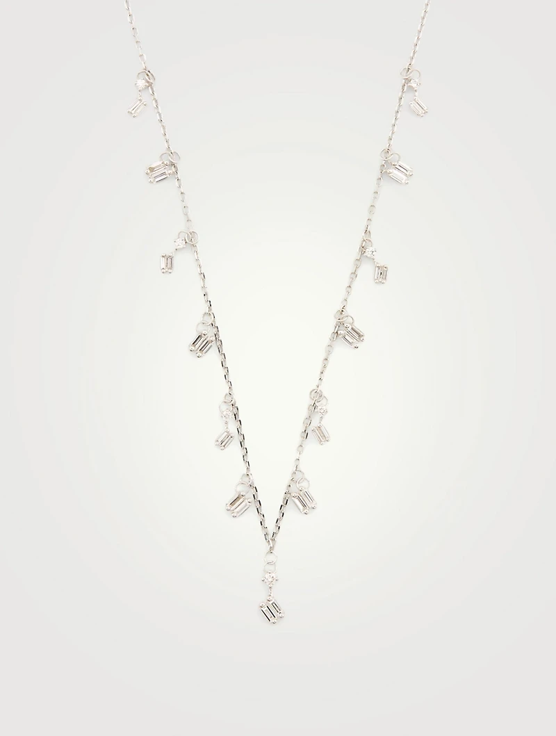 Fireworks 18K White Gold Dangle Necklace With Diamonds
