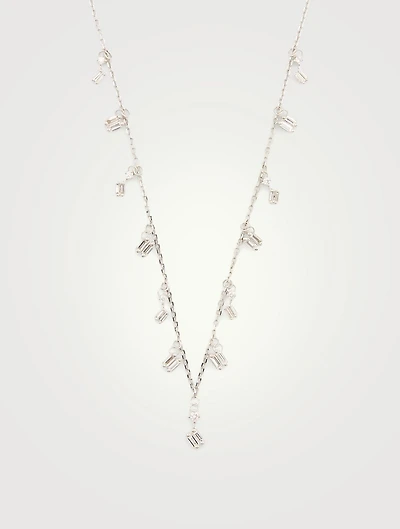 Fireworks 18K White Gold Dangle Necklace With Diamonds