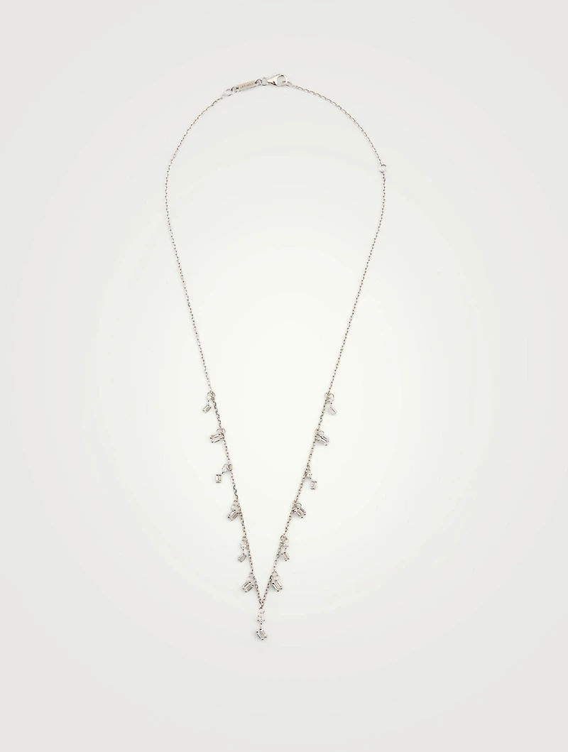 Fireworks 18K White Gold Dangle Necklace With Diamonds