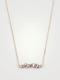 Fireworks 18K Rose Gold Bar Necklace With Diamonds