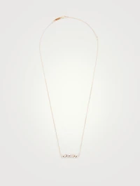 Fireworks 18K Rose Gold Bar Necklace With Diamonds