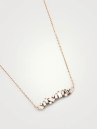Fireworks 18K Rose Gold Bar Necklace With Diamonds