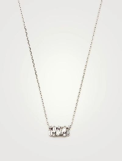 Fireworks 18K White Gold Shimmer Necklace With Diamonds