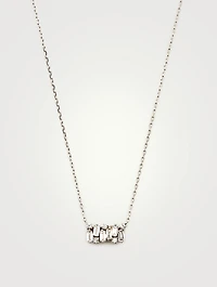 Fireworks 18K White Gold Shimmer Necklace With Diamonds