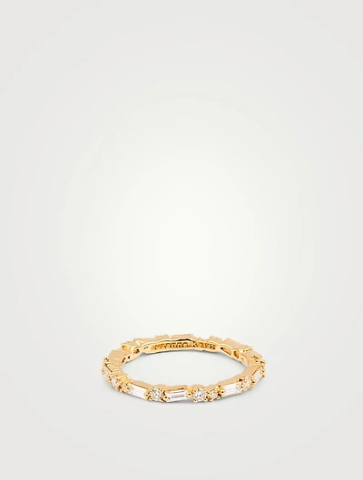 Fireworks 18K Gold Thin Mix Eternity Band With Diamonds