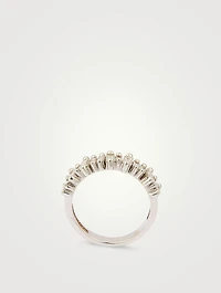 New Classic Fireworks 18K White Gold Half Eternity Band With Diamonds