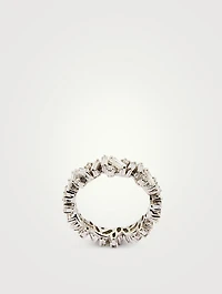 New Classic Fireworks 18K White Gold Mix Eternity Band With Diamonds