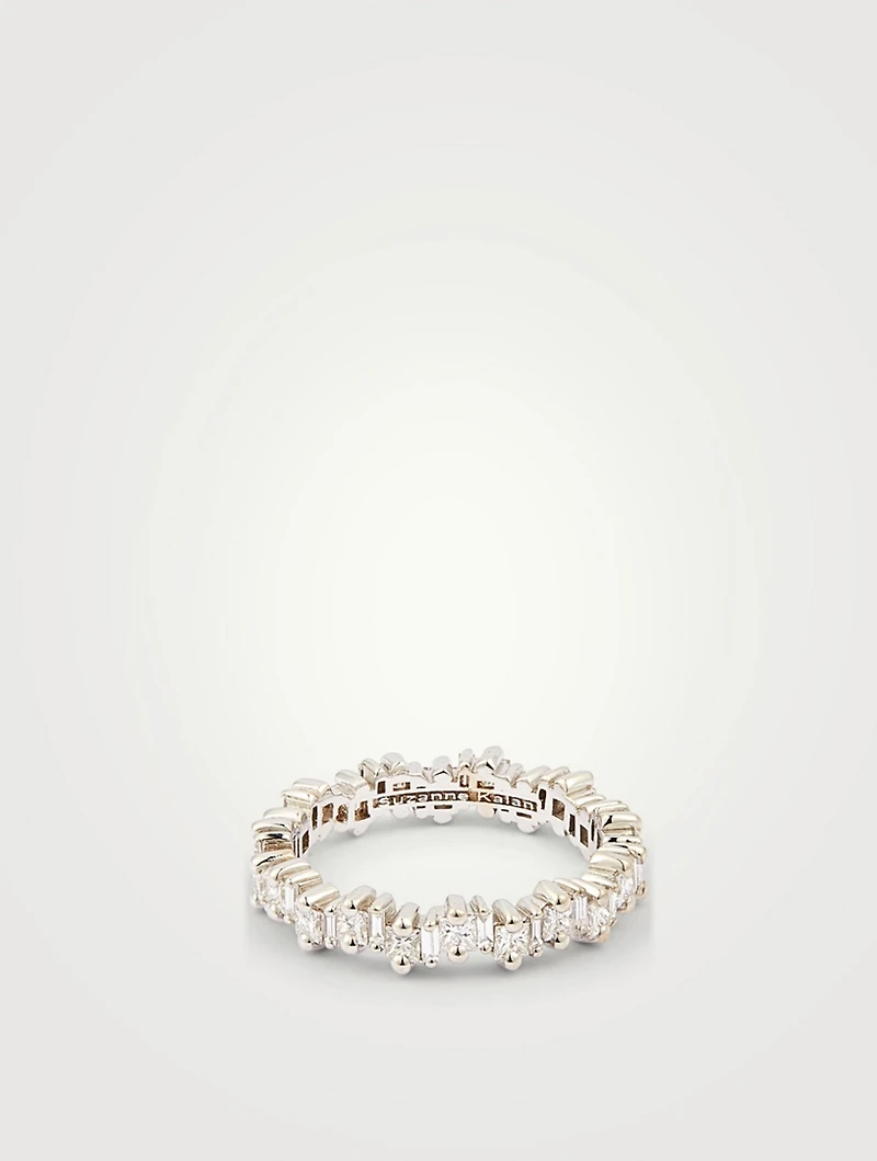Fireworks 18K Gold Thin Eternity Band With Diamonds