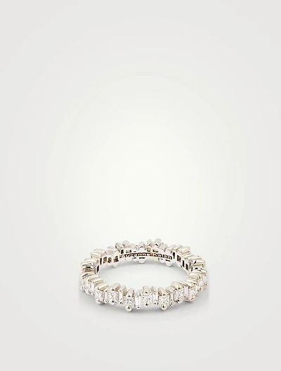 Fireworks 18K Gold Thin Eternity Band With Diamonds