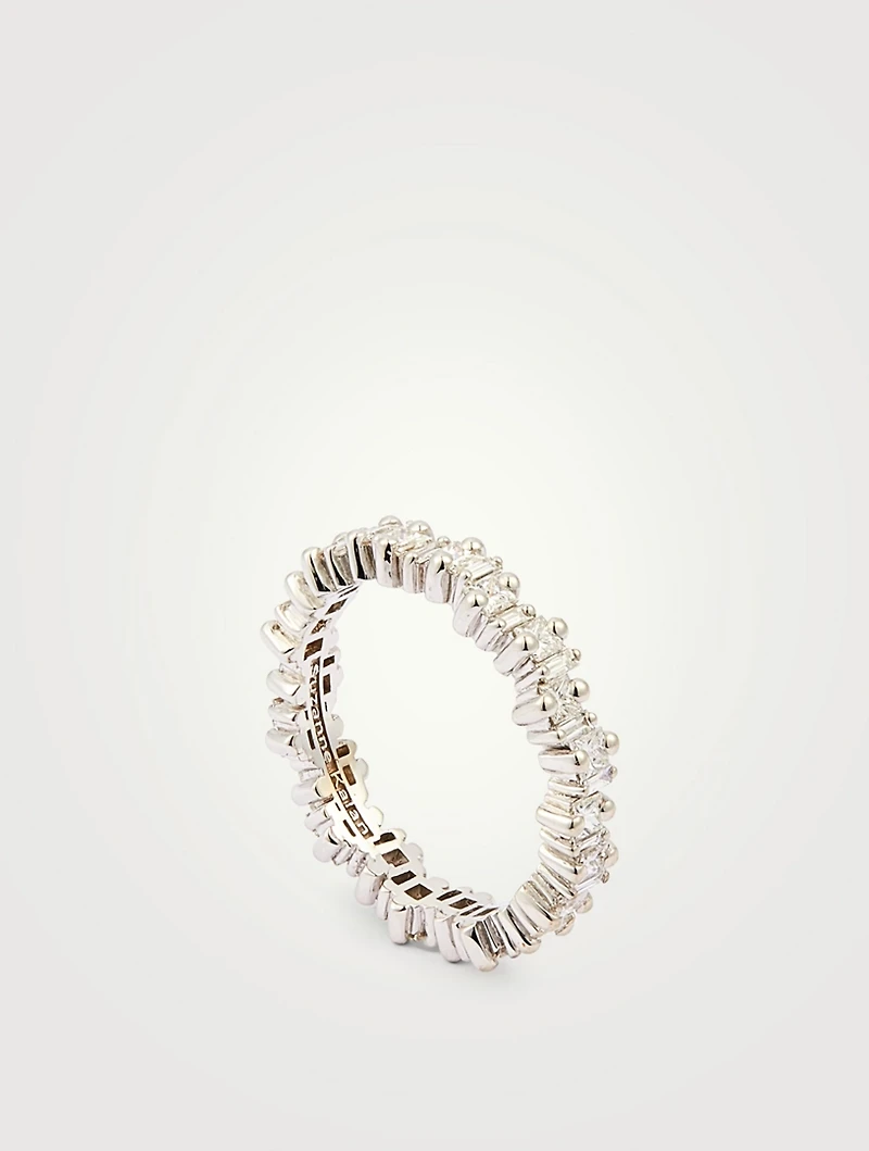 Fireworks 18K Gold Thin Eternity Band With Diamonds
