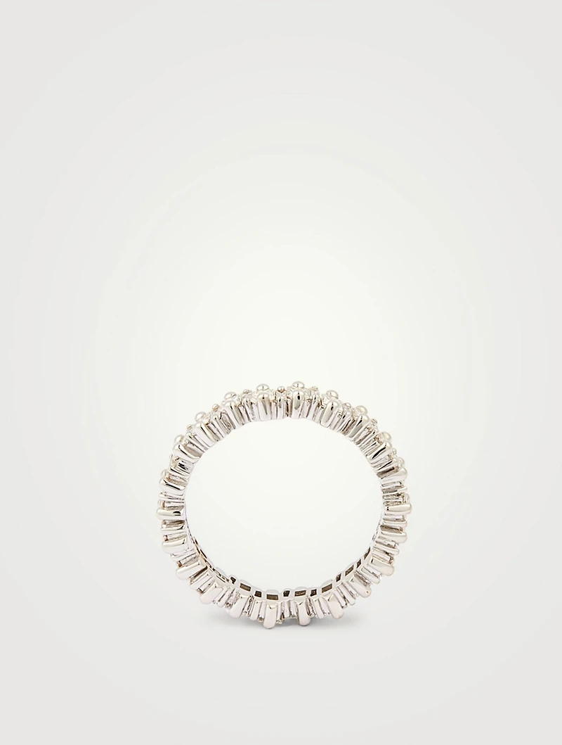 Fireworks 18K Gold Thin Eternity Band With Diamonds