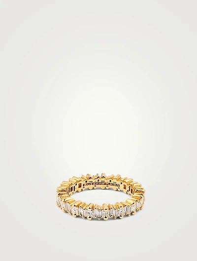 Fireworks 18K Gold Thin Eternity Band With Diamonds