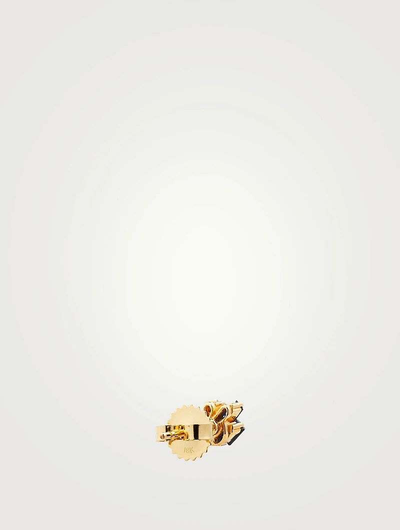 Fireworks 18K Gold Stud Earrings With Blue Sapphire And Diamonds