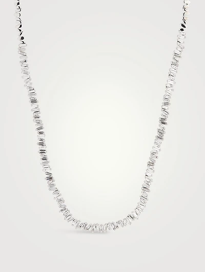 Fireworks 18K White Gold Tennis Necklace With Diamonds