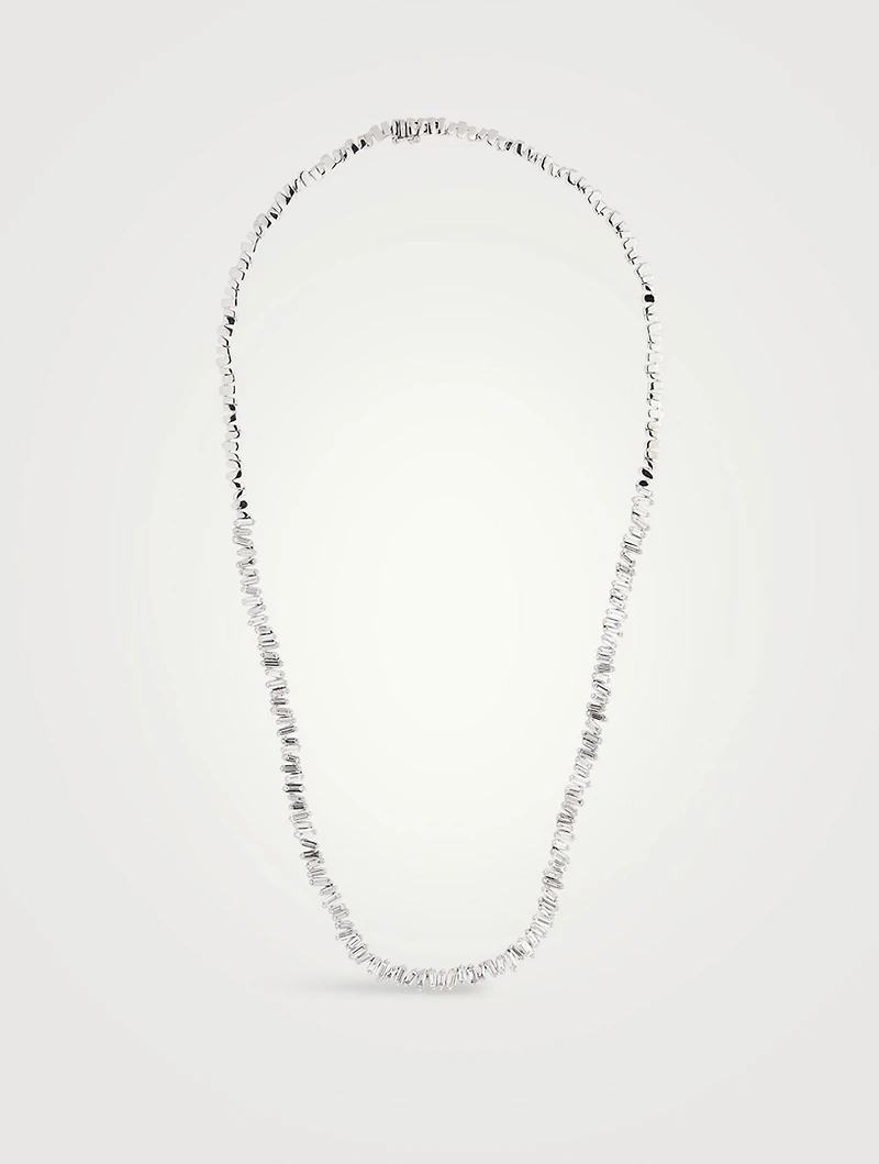 Fireworks 18K White Gold Tennis Necklace With Diamonds