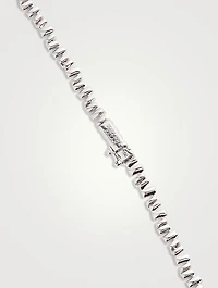 Fireworks 18K White Gold Tennis Necklace With Diamonds