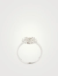 Mini Fireworks 18K White Gold Heart Ring With Diamonds