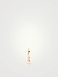Baroque Pearl 18K Gold Pave Pendant