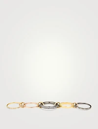 Leo Sterling Silver And 18K Gold Stacked Ring With Diamonds