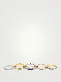 Leo Blanc 18K Gold Stacked Ring With Diamonds