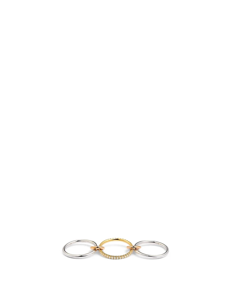 Sonny MX 18K Gold Stacked Ring With Diamonds