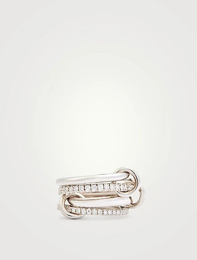 Polaris 18K White Gold Stacked Ring With Diamonds