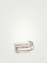 Polaris 18K White Gold Stacked Ring With Diamonds