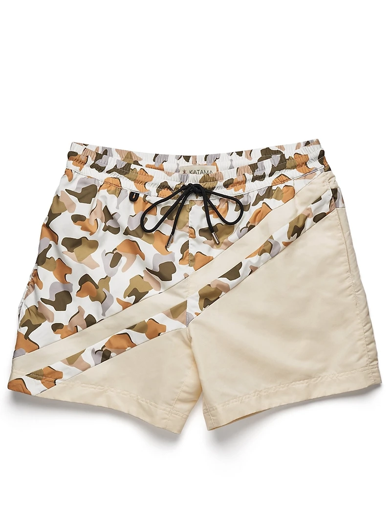 George Swim Trunks Striped Camouflage