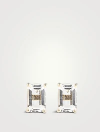 Amalfi 14K Gold White Topaz Emerald-Cut Stud Earrings