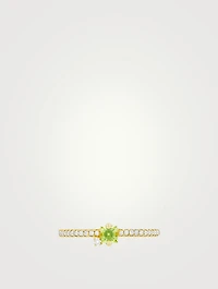 Santorini 14K Gold Peridot Ring With Diamonds