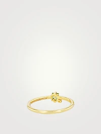 Santorini 14K Gold Peridot Ring With Diamonds