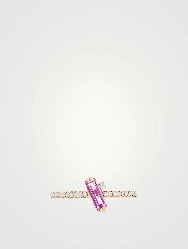 Santorini 14K Rose Gold Rose De France Ring With Diamonds