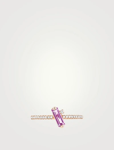 Santorini 14K Rose Gold Rose De France Ring With Diamonds