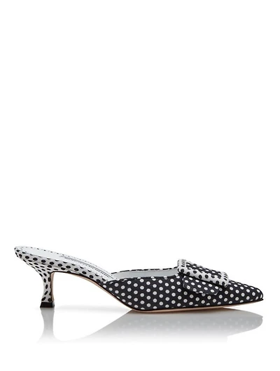 Maysale 50 Linen Mules Polka Dot Print