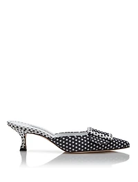 Maysale 50 Linen Mules Polka Dot Print