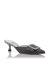 Maysale 50 Linen Mules Polka Dot Print