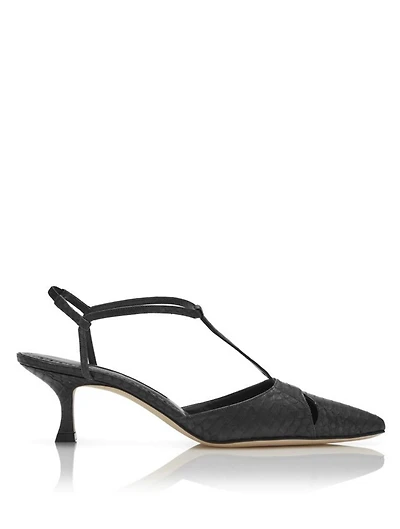 Turgimod 50 Snakeskin T-Strap Pumps