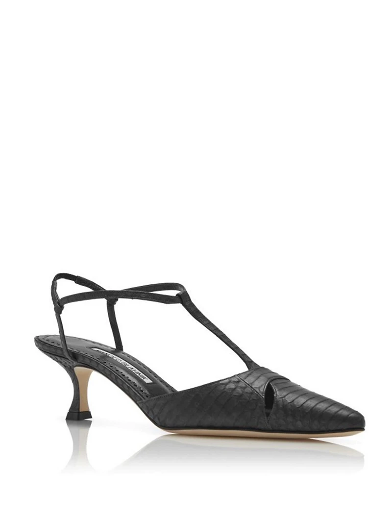 Turgimod 50 Snakeskin T-Strap Pumps