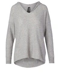 Cashmere V-Neck Hoodie