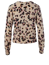 Cashmere Crewneck Sweater Leopard Print