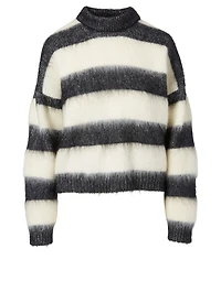 Mohair-Blend Sweater Striped Print