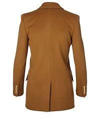 Wool And Cashmere Double-Breasted Long Blazer