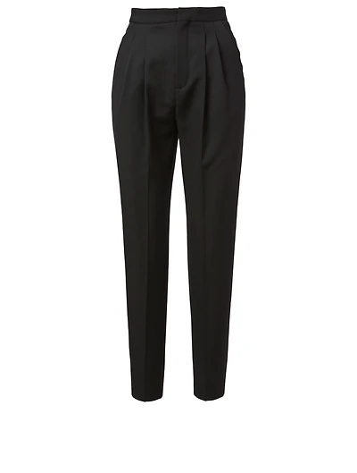 Wool High-Waisted Tapered Pants