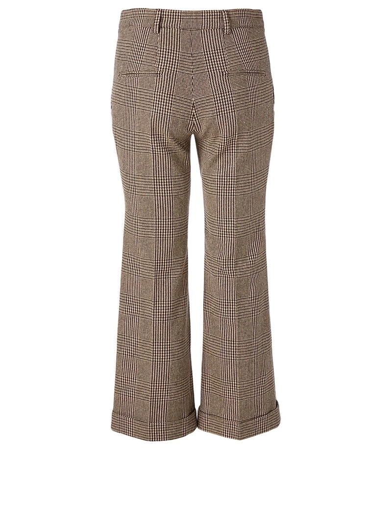 Wool-Blend Pants Check Print