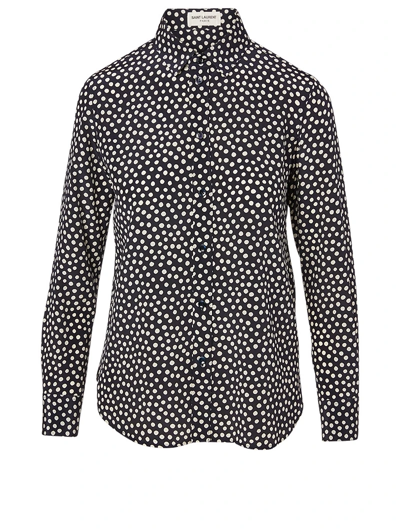 Silk Shirt Dotted Print
