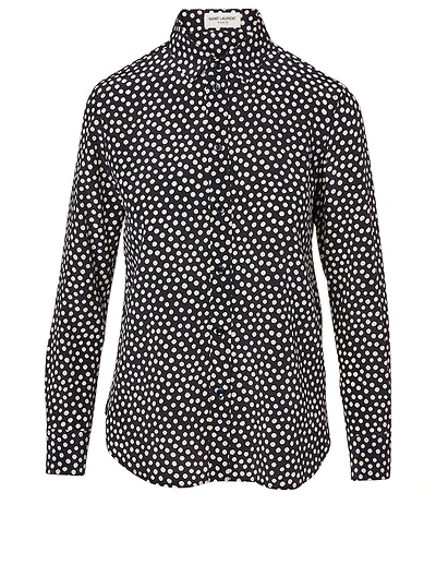 Silk Shirt Dotted Print