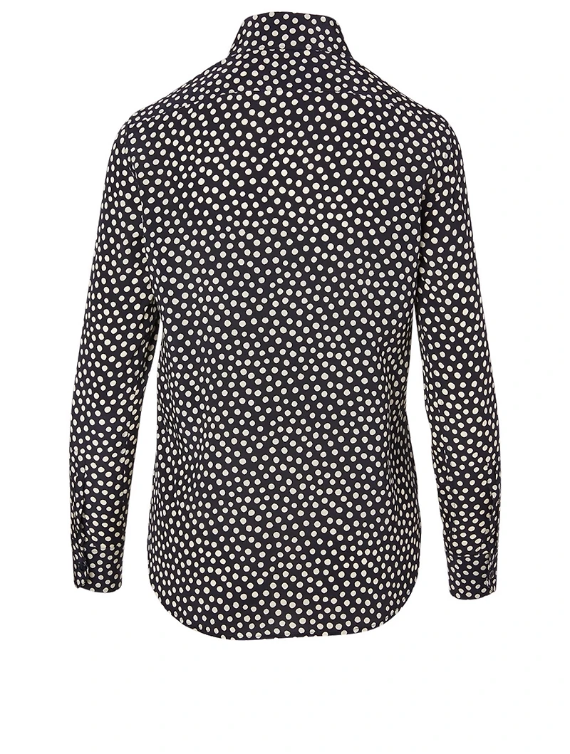 Silk Shirt Dotted Print
