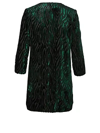 Lamé Velvet Jacquard Mini Dress Tiger Print