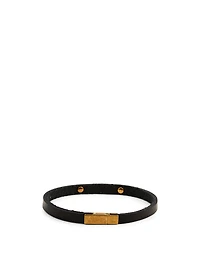 ID Plate Leather Strap Bracelet